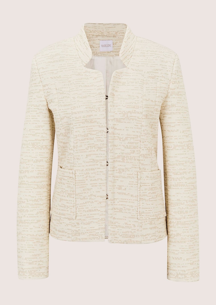 Jacquard blazer with stand-up collar