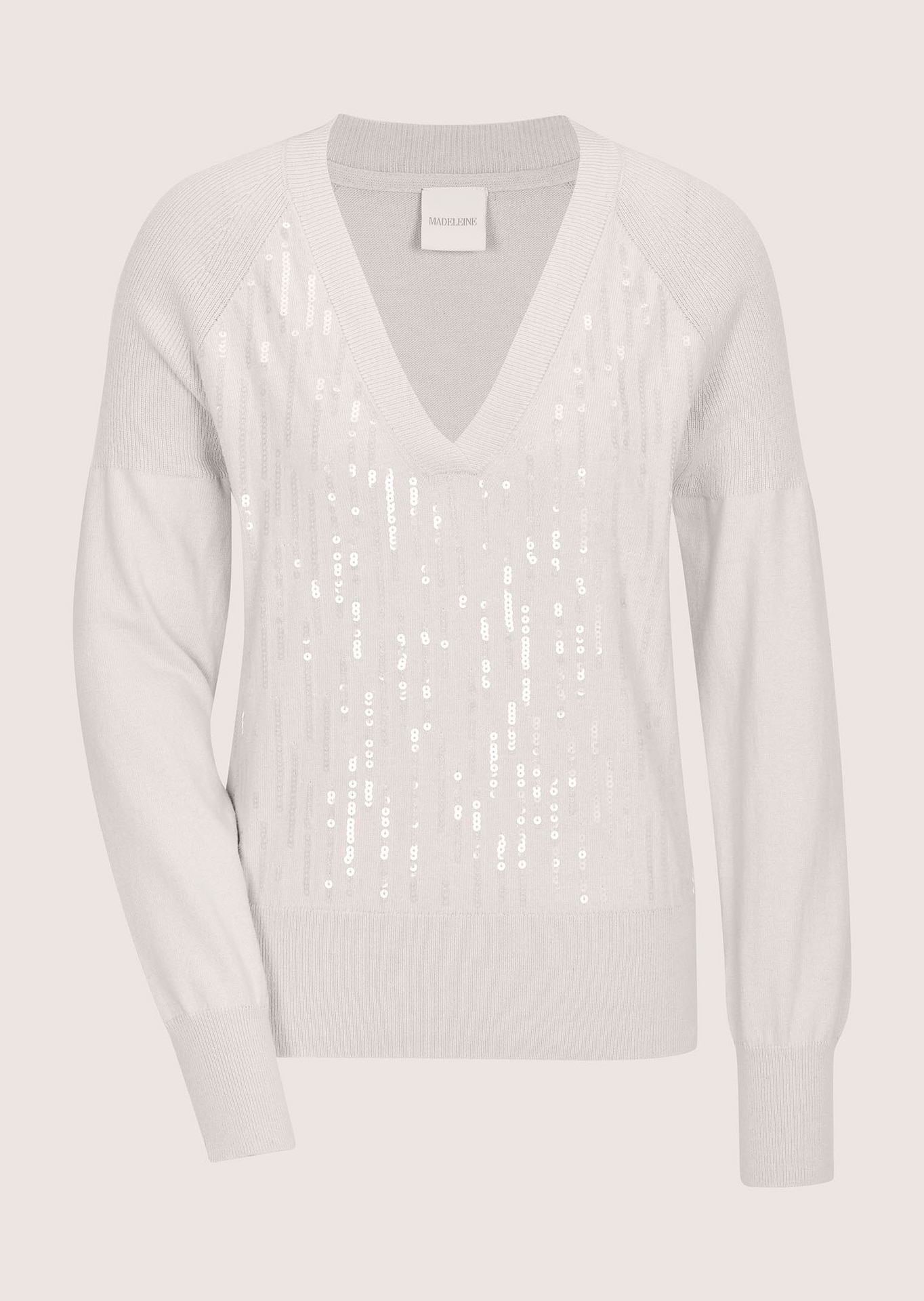 Pull en maille fine avec cachemire et paillettes