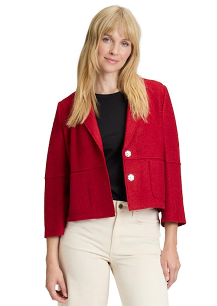 Blazer en laine foulée et viscose