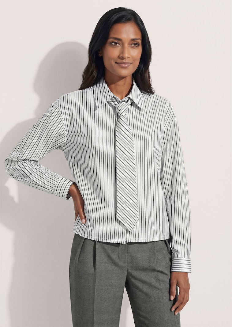 Overhemdblouse met afneembare stropdas