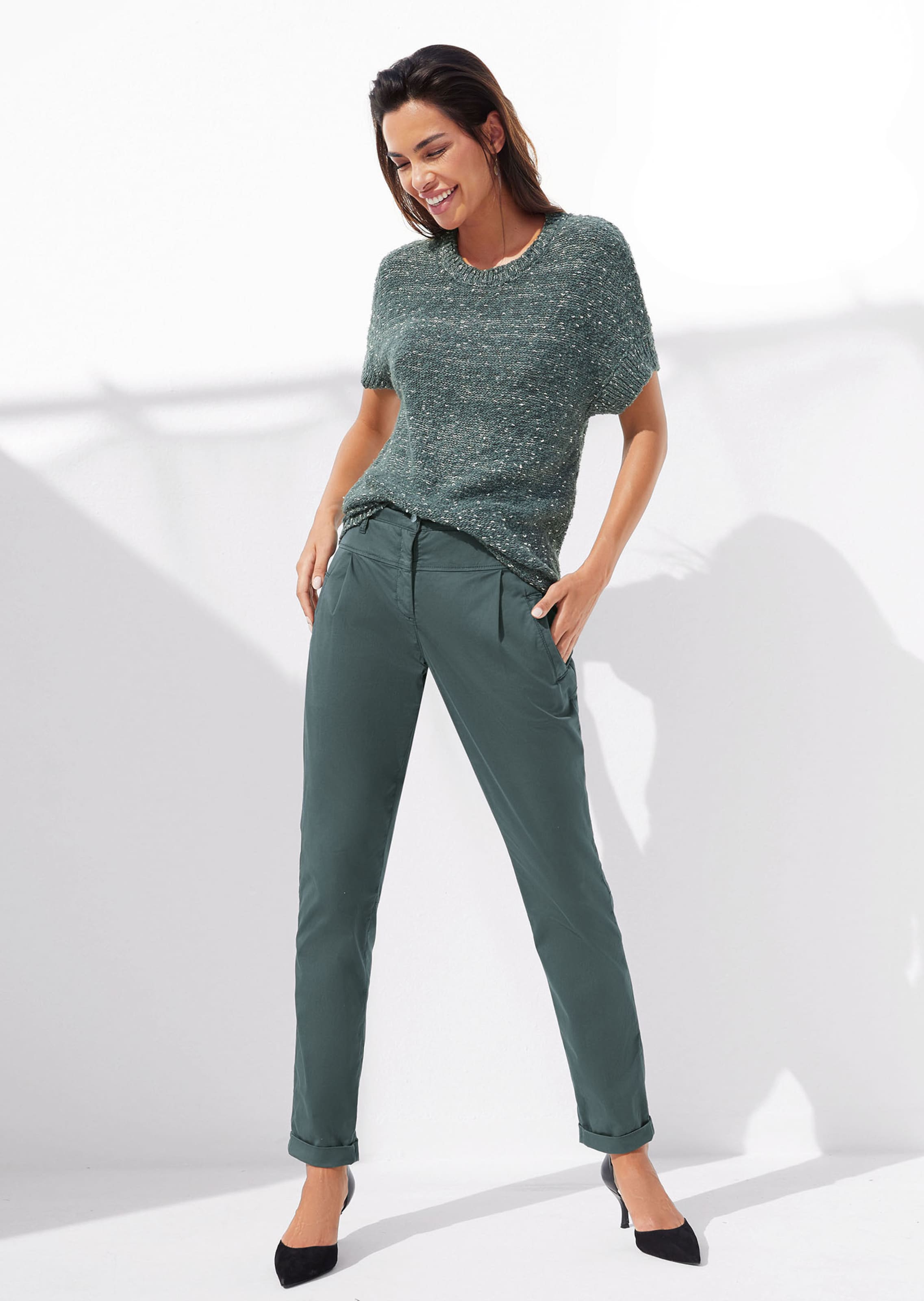 Kurzarm-Pullover im Bicolor-Look