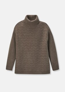 Rollkragen-Pullover mit horizontalem Zopfmuster thumbnail 7