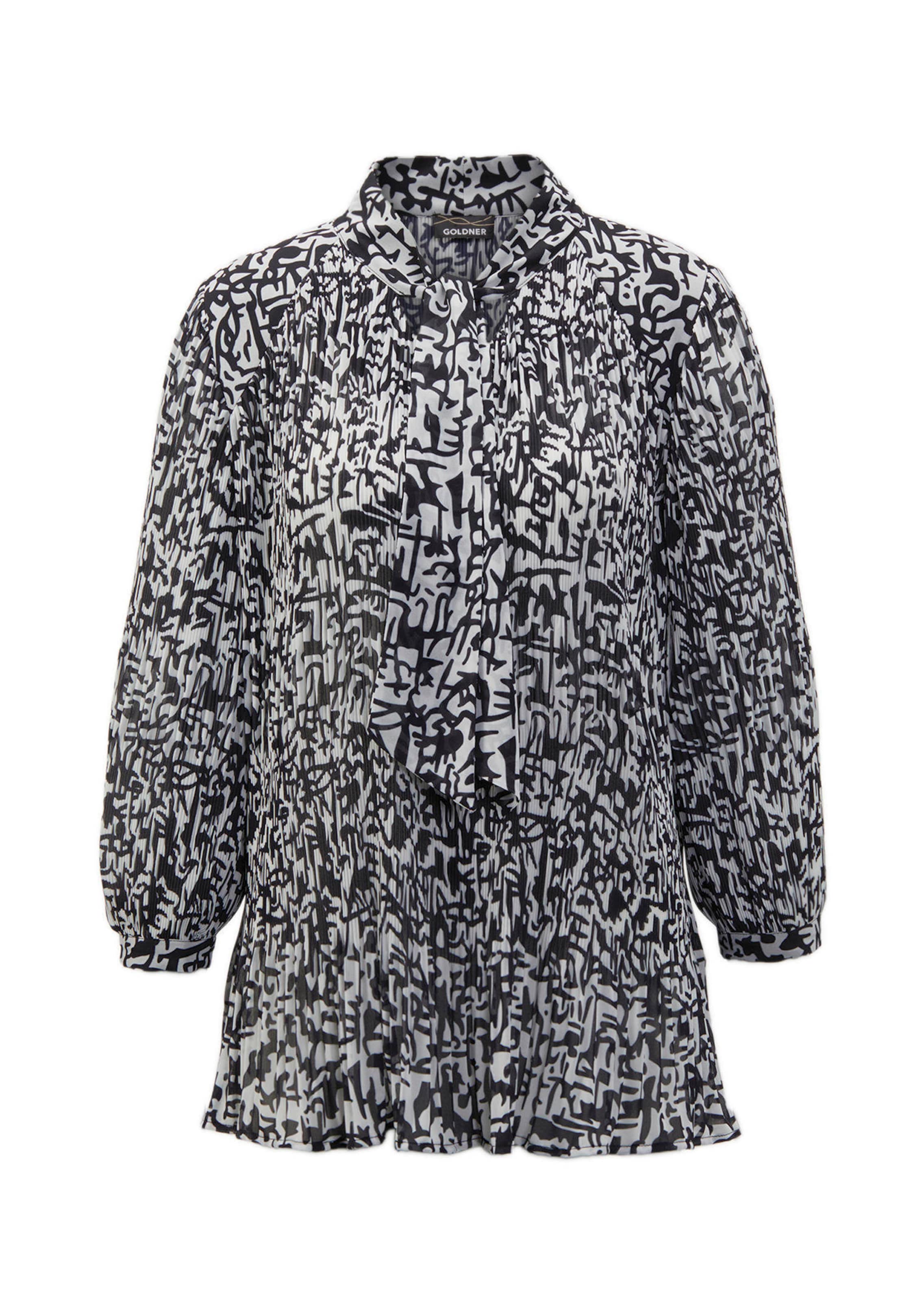 Feinplissee-Bluse mit Schluppe