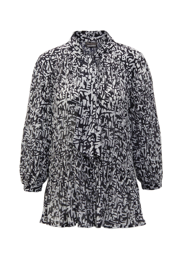 Feinplissee-Bluse mit Schluppe