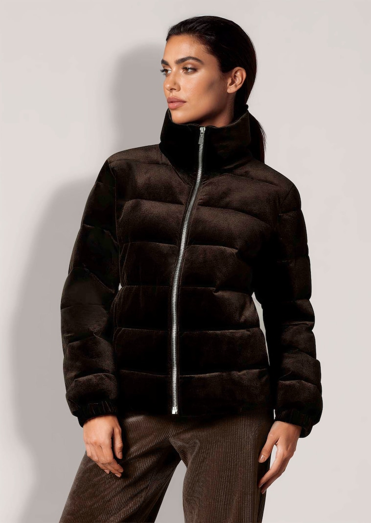 Modische Samt-Steppjacke