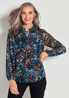 Gedessineerde blouse van chiffon thumbnail 7