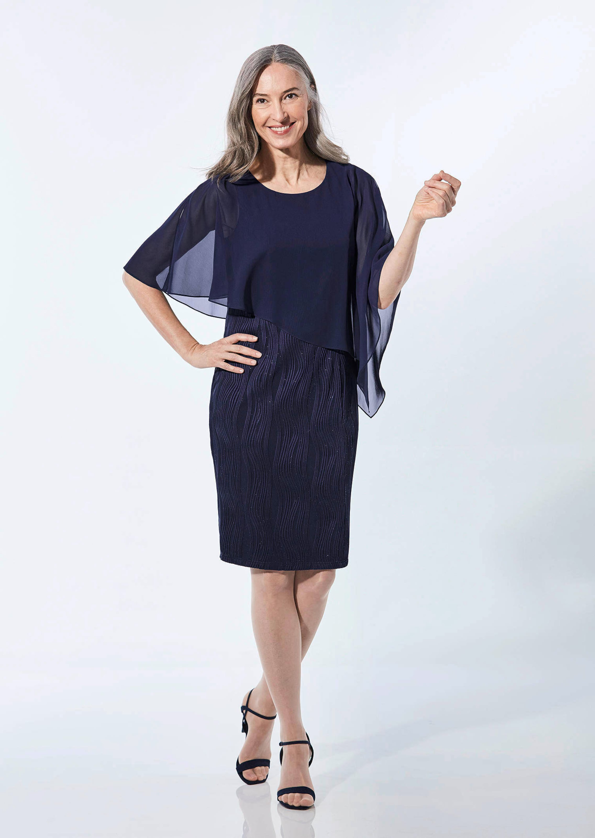 Festliches Kleid mit feinem Chiffonüberwurf thumbnail 3