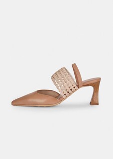 Slingpumps aus Leder mit Strickband thumbnail 4