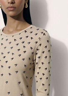 Langarmshirt mit Strass und Hahnentrittmuster thumbnail 6