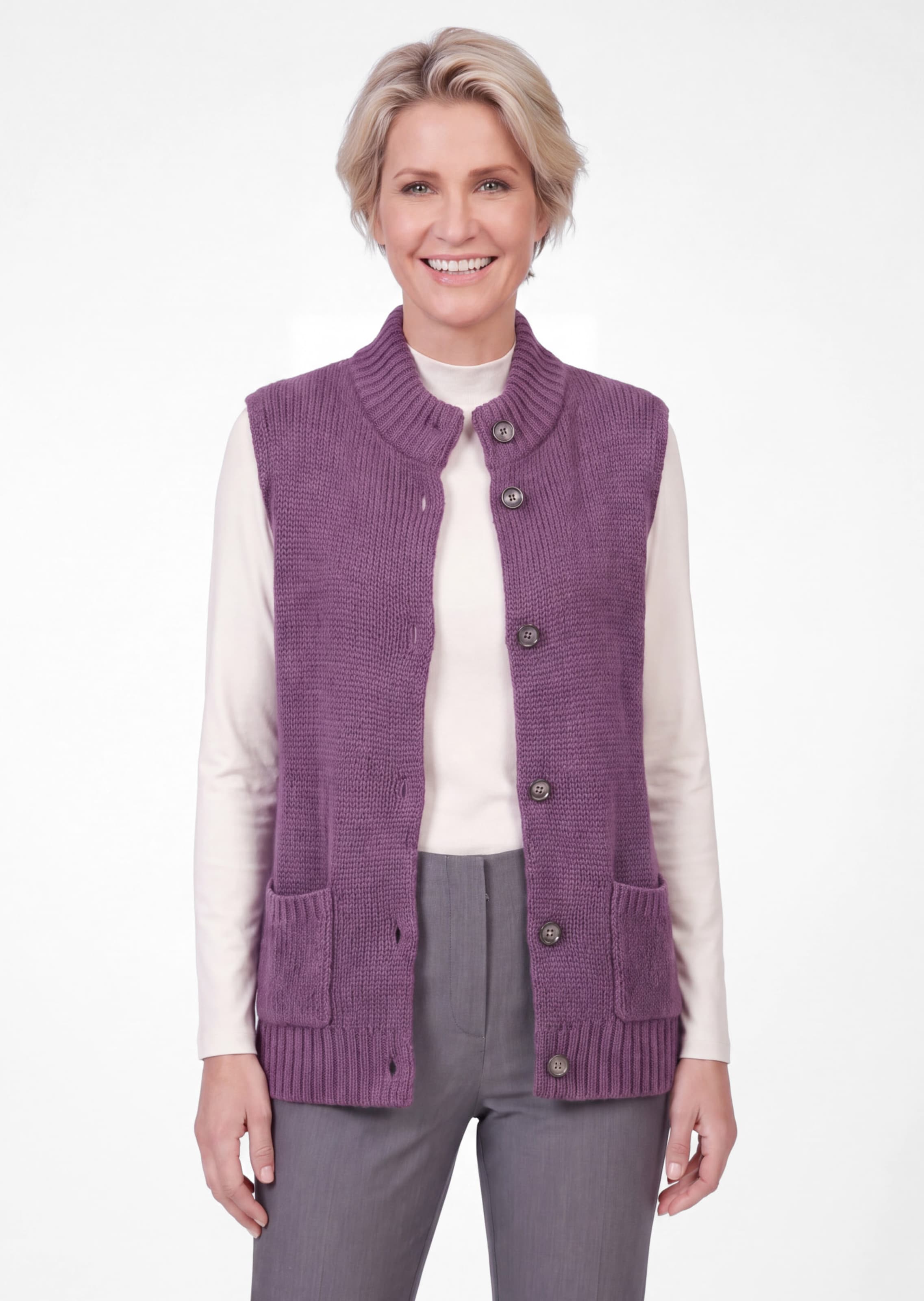 Leichte Strickweste mit Knopfleiste