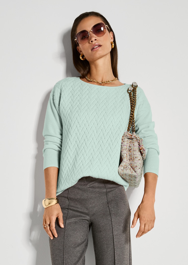 Rundhals-Pullover mit Jacquard-Muster