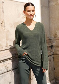 V-Pullover mit metallisiertem Garn thumbnail 1