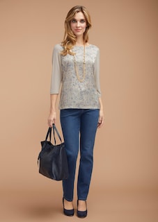 Soepel blouseshirt met glanzende paisley-print thumbnail 2