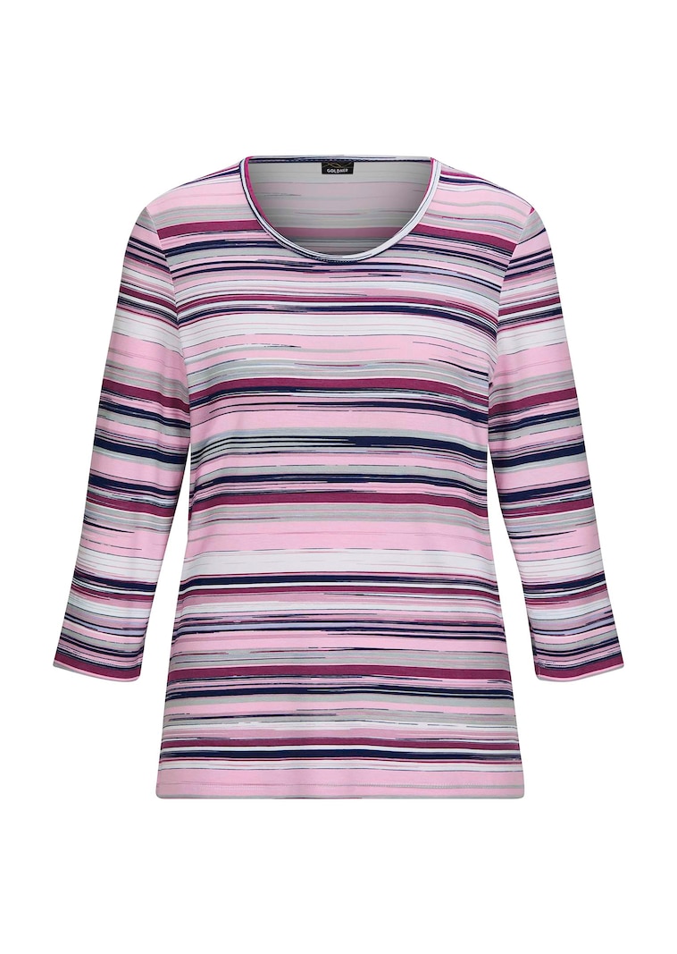 T-shirt rayé en jersey de viscose doux