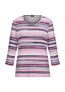 T-shirt rayé en jersey de viscose doux thumbnail 6