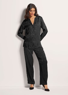 Lange Jacquard-Bluse thumbnail 3