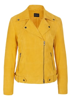 Veste style Biker en cuir velours de chèvre thumbnail 2