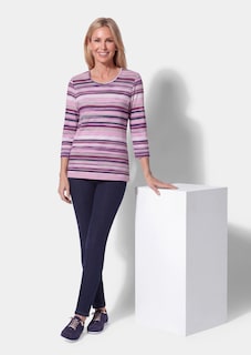 T-shirt rayé en jersey de viscose doux thumbnail 4