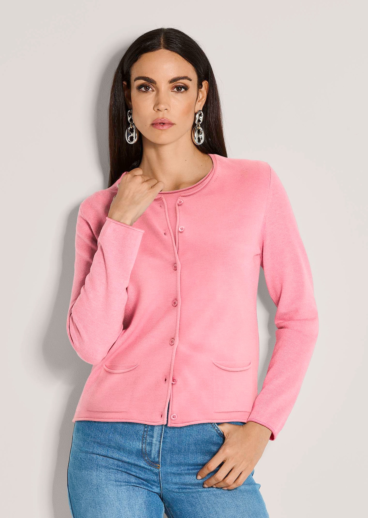 Feinstrick-Twinset mit Modal