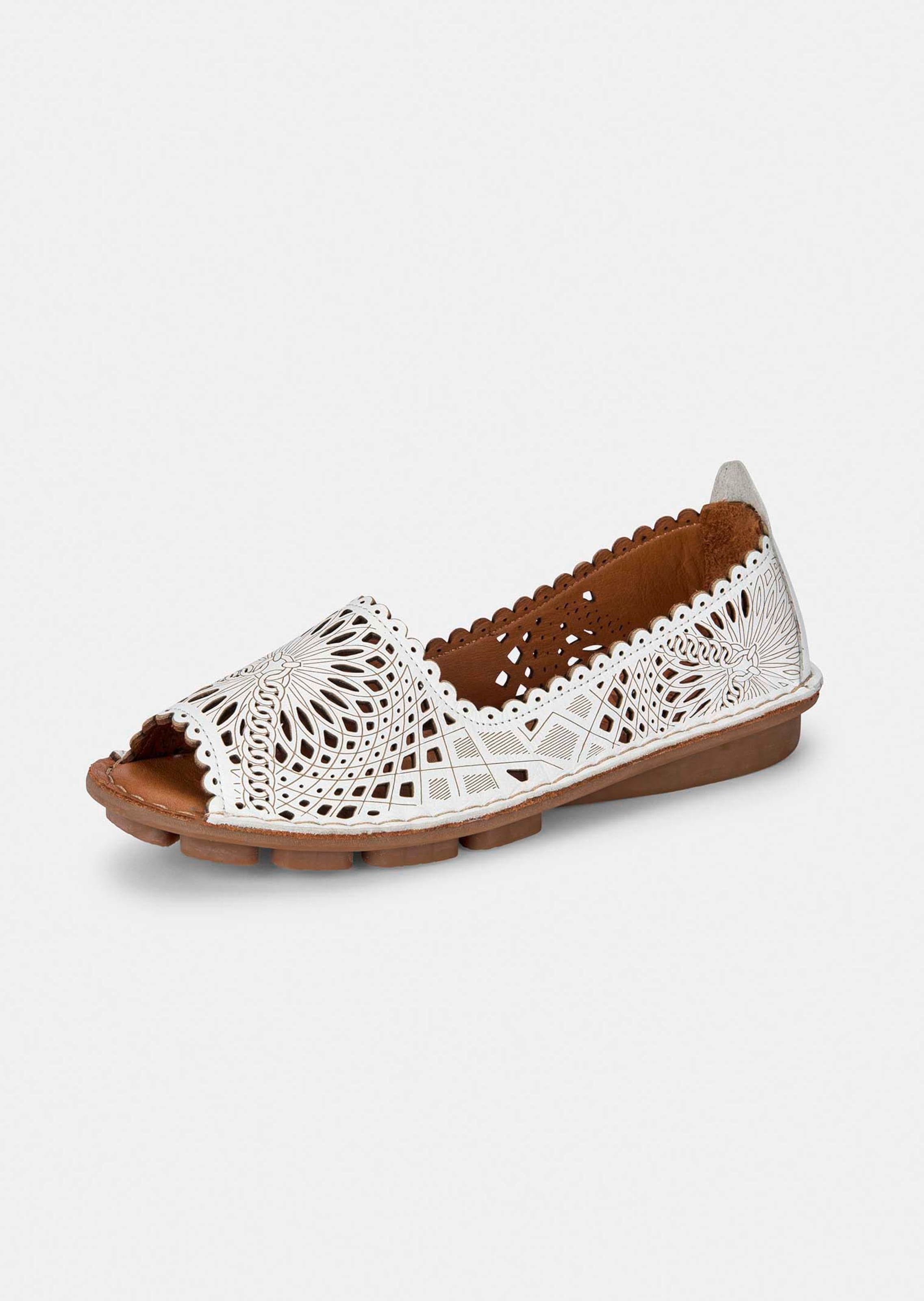 Peeptoe-Ballerina aus Leder