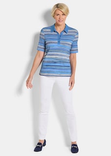 Polo à rayures en jersey de viscose thumbnail 2
