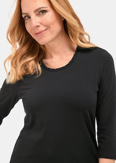 Geschmücktes Rundhalsshirt aus Pima-Baumwolle thumbnail 3