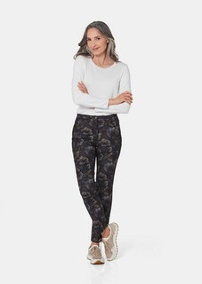 Gedessineerde broek met uniek bloemenpatroon thumbnail 2
