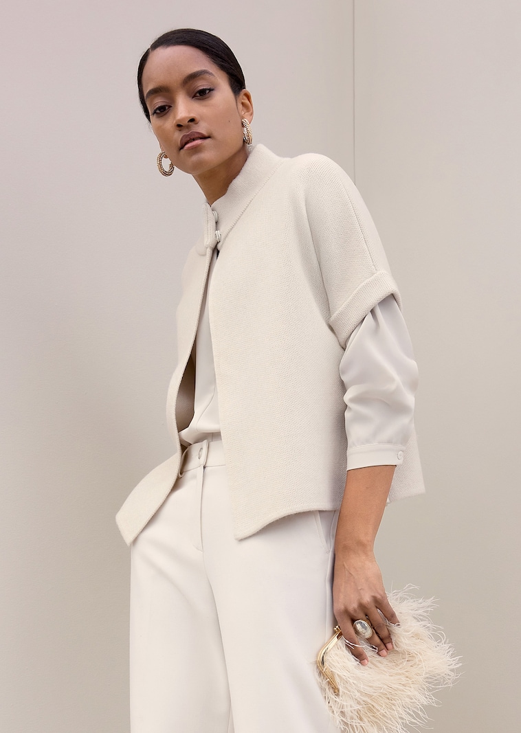 Short cape-style cardigan