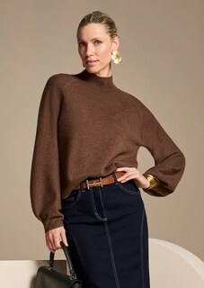 Feinstrickpullover mit Ballonärmeln thumbnail 1