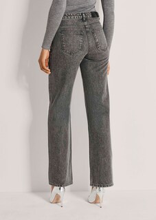 Jeans met rechte pijpen en stras elementen thumbnail 4