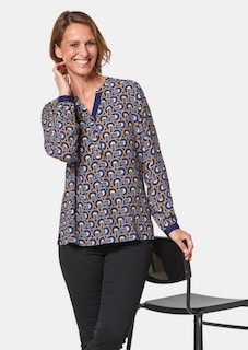 Moderne Druckbluse in legerer Form thumbnail 4