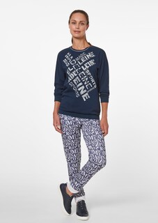 Sweatshirt mit Letterprint und Glitzersteinchen thumbnail 3