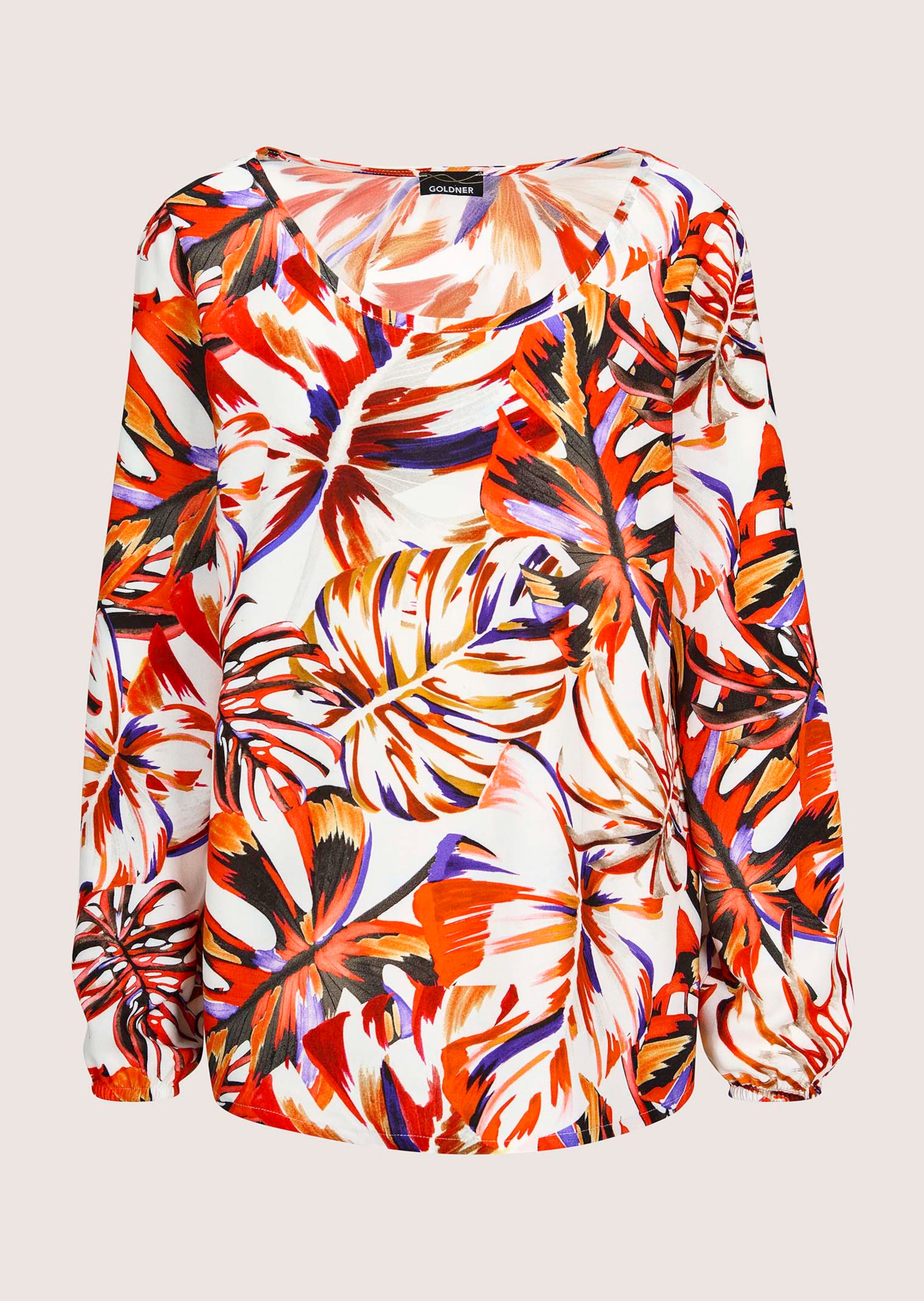 Bluse mit Blätter-Print