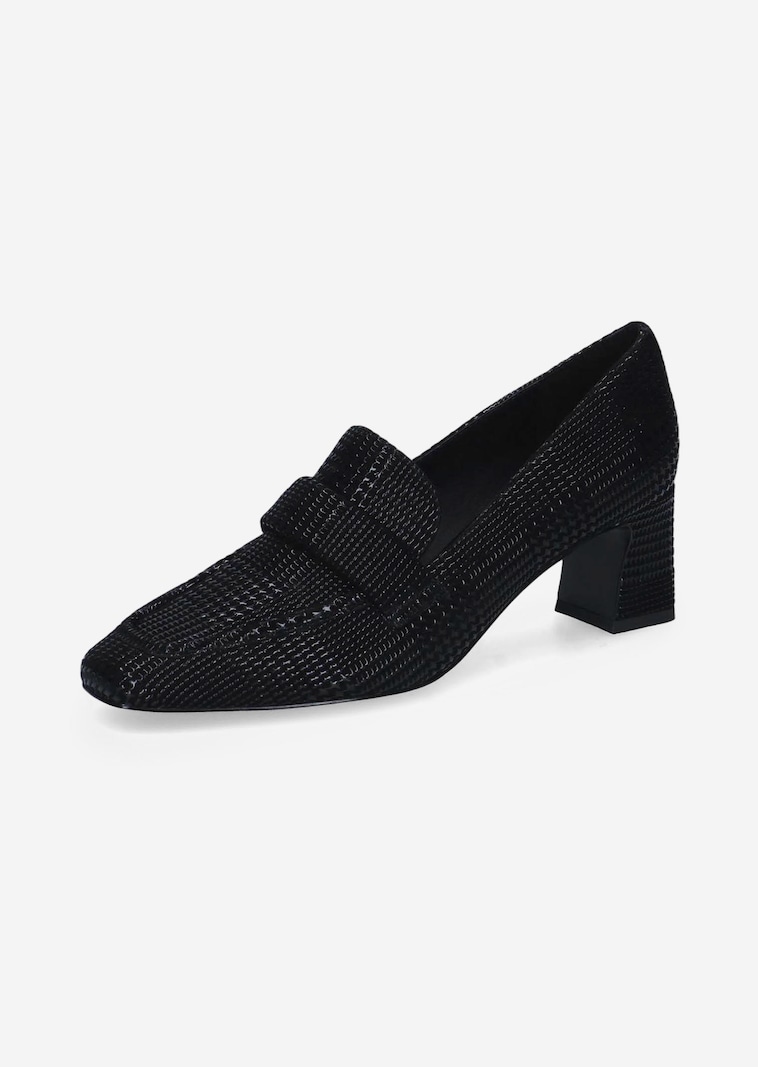 Leren pumps met blokhak
