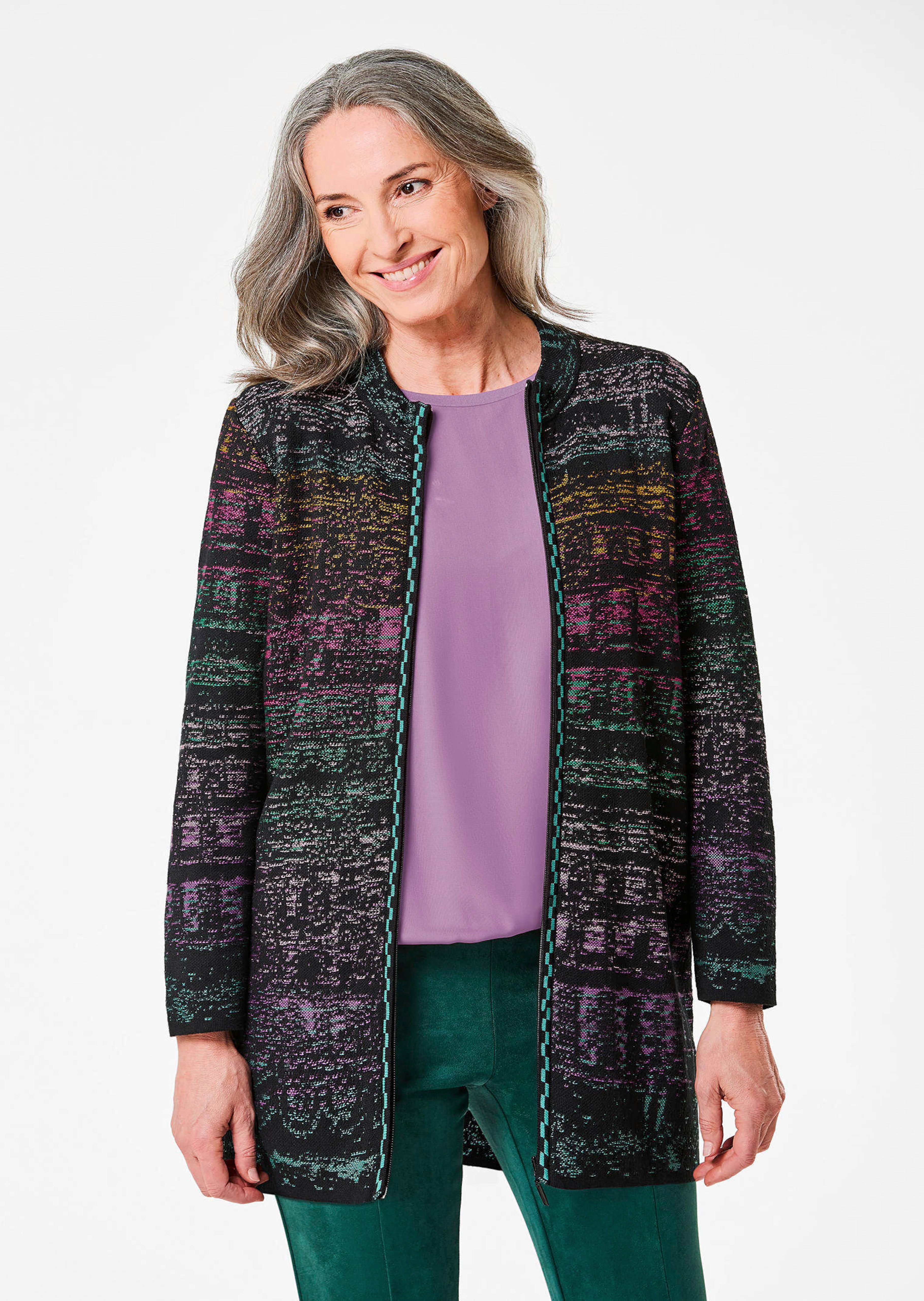 Cardigan en milleraies multicolores