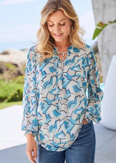 Chiffonbluse mit Gummibündchen thumbnail 8