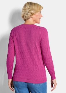 Pull en tricot avec motif torsadé en zigzag thumbnail 3