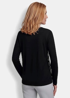 Blusenshirt mit Blumenmuster und Folienprint thumbnail 3
