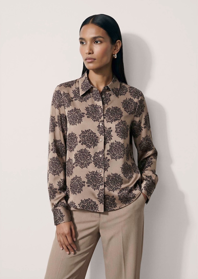 Overhemdblouse met bloemenprint