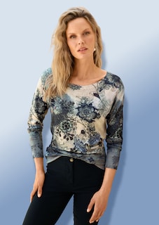 Pullover mit edlem All-over-Print thumbnail 1