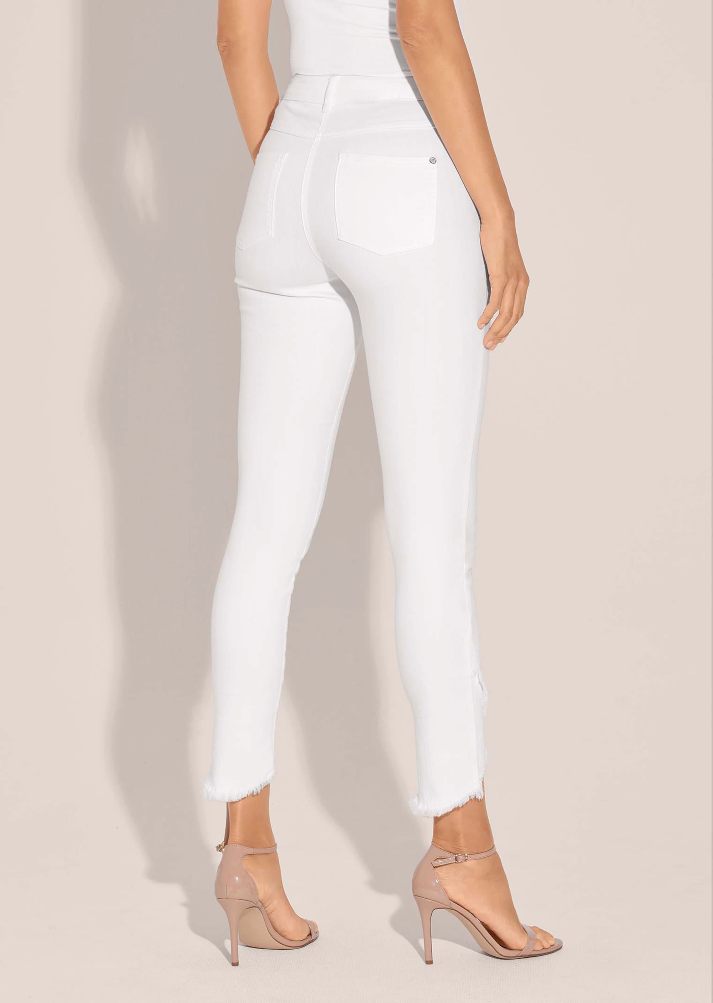 Slim-fit jeans with frayed hem thumbnail 4