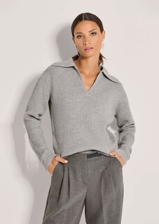 Schimmernder Pullover mit Polo-Kragen thumbnail 2
