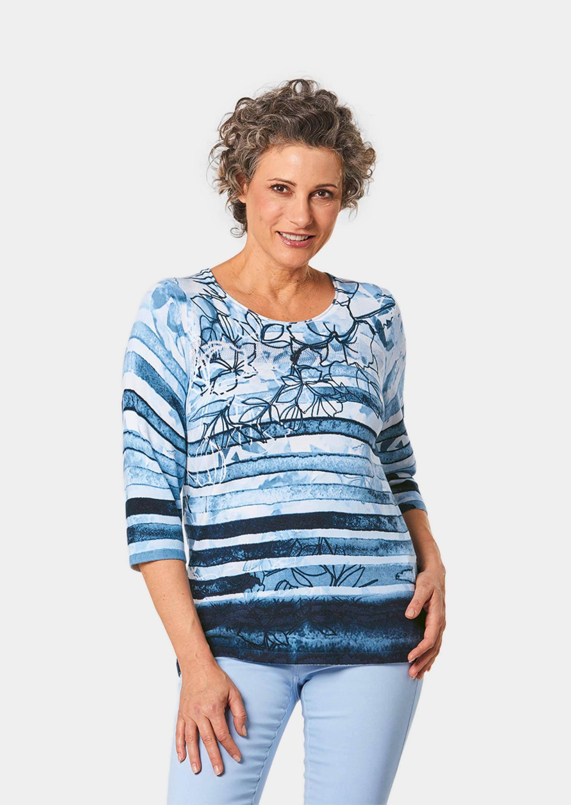 Ongecompliceerde gedessineerde pullover met glanzende siersteentjes