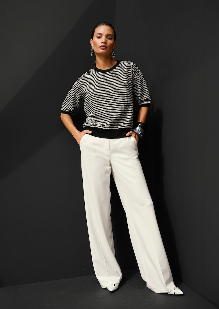 Gestreifter Pullover aus Wollmischung