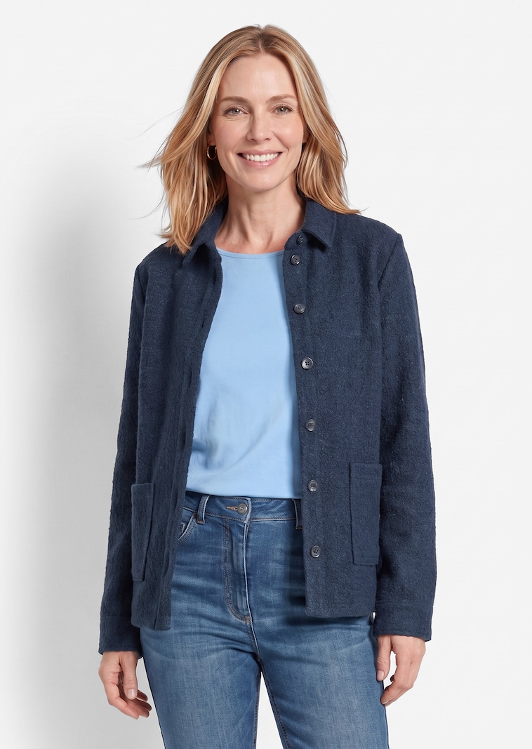 Veste chemisier en viscose bouclette