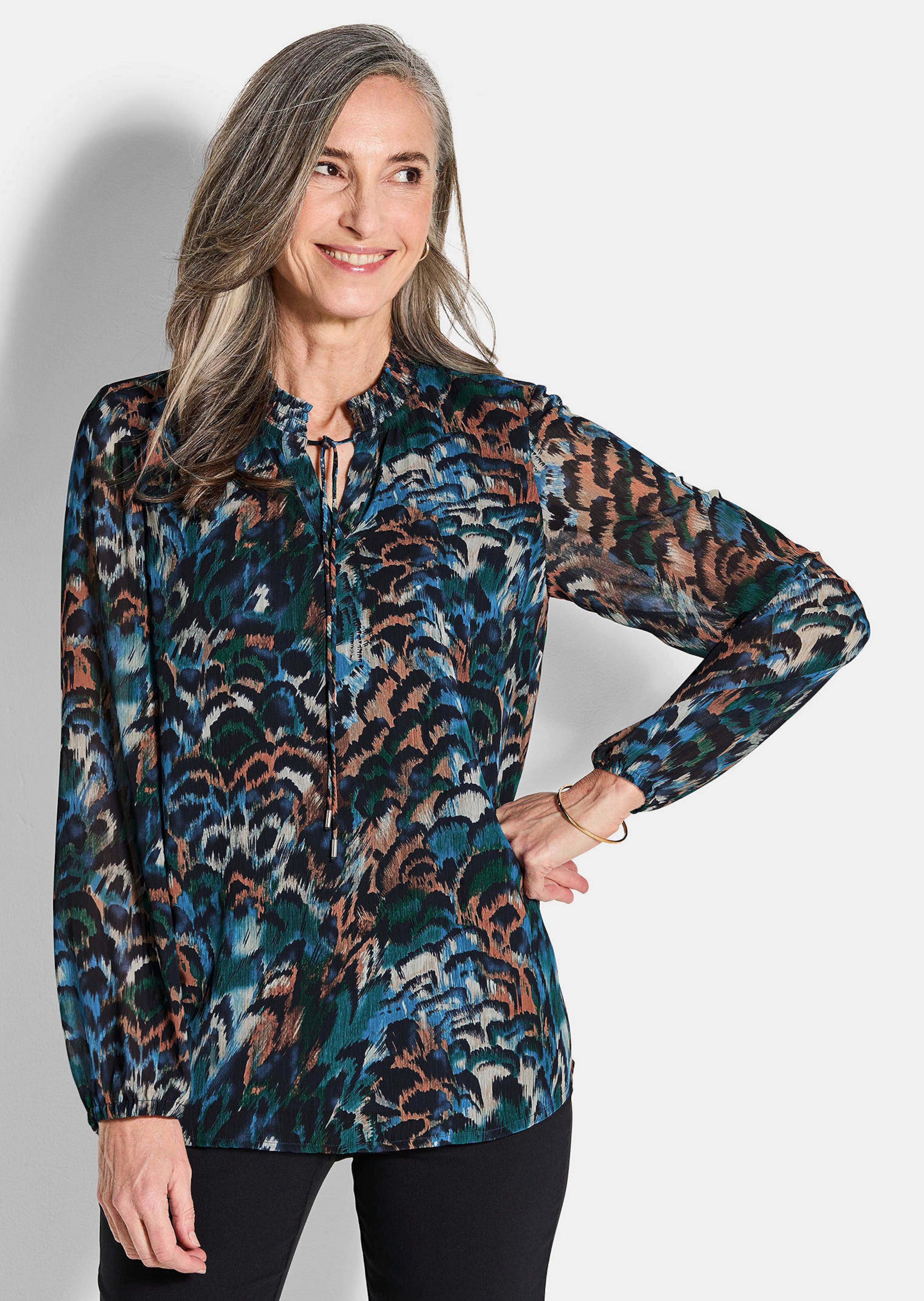 Gedessineerde blouse van chiffon