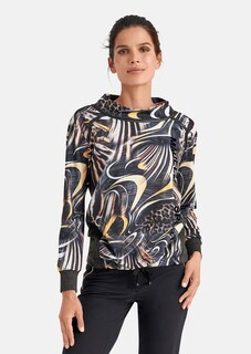 Sweatshirt mit abstraktem Animalprint und Lederakzenten thumbnail 2