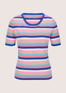 Farbenfroher Kurzarm-Pullover im Ringellook thumbnail 7