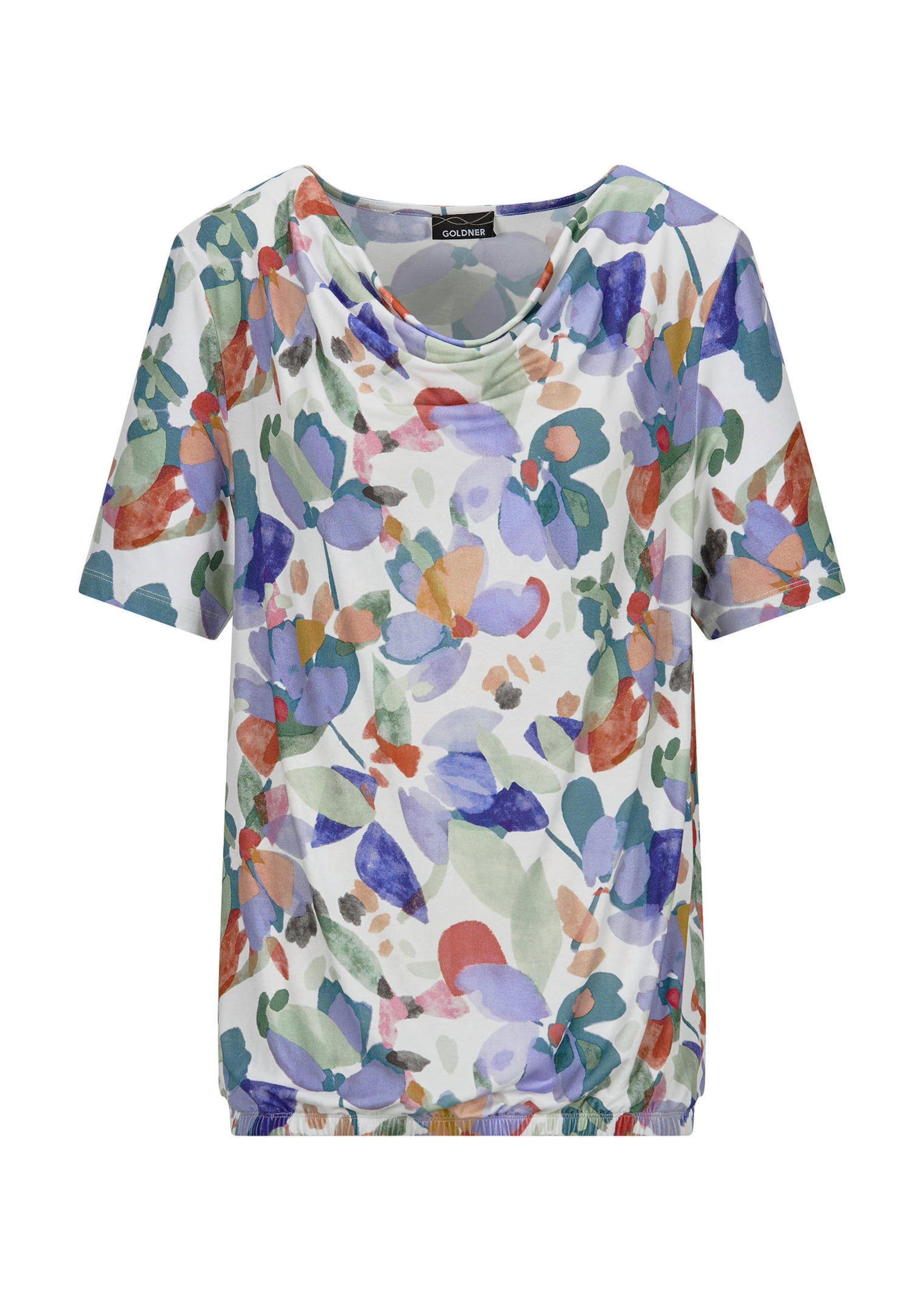 Jersey shirt met watervalhals