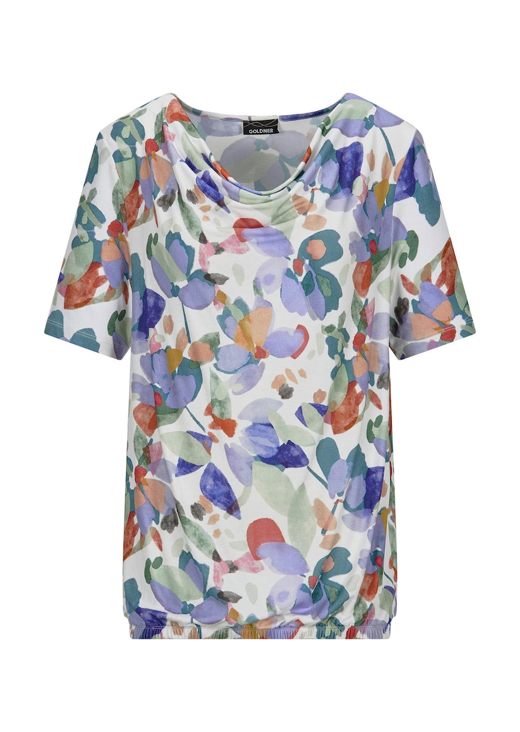Jerseyshirt mit Wasserfallausschnitt